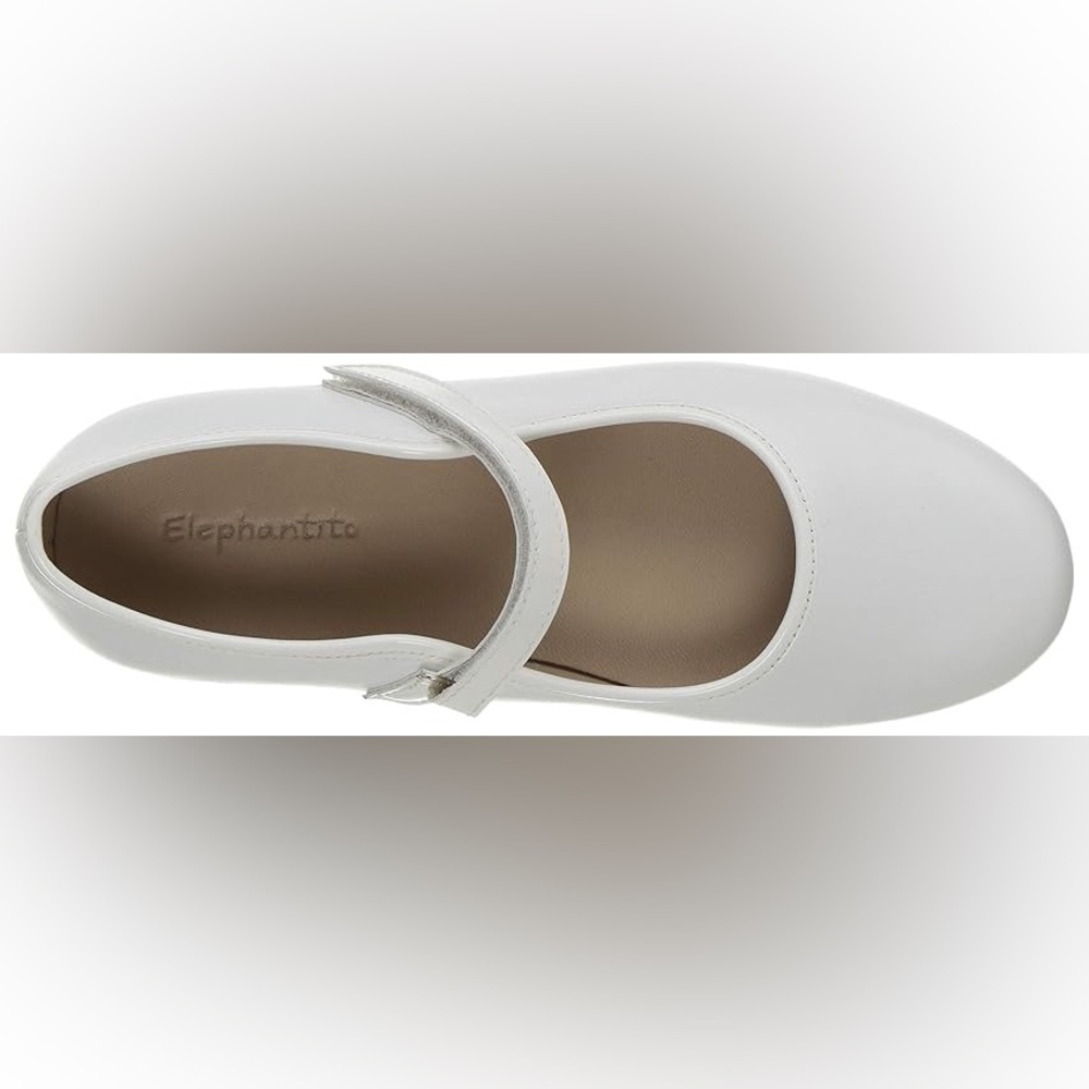 Elephantito Girls Dress Shoes - Princess Flat - White Big Girl Size 2